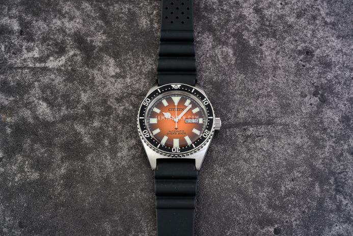 Citizen Promaster NY0120-01Z Automatic Men Orange Gradient Dial Black Rubber Strap