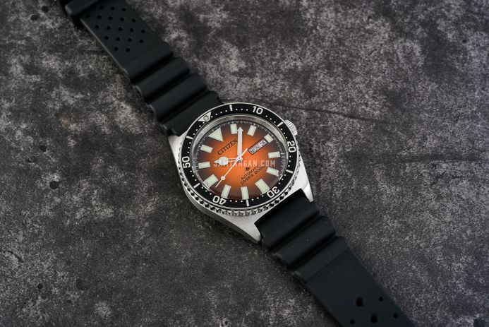 Citizen Promaster NY0120-01Z Automatic Men Orange Gradient Dial Black Rubber Strap