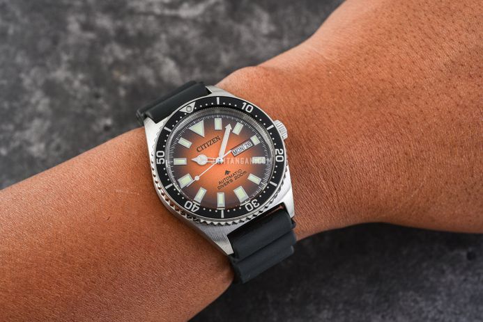 Citizen Promaster NY0120-01Z Automatic Men Orange Gradient Dial Black Rubber Strap