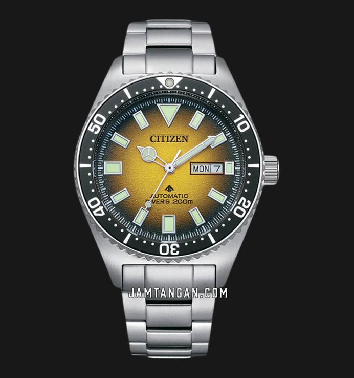 Citizen Promaster NY0120-52X Automatic Diver Men Yellow Dial Stainless Steel Strap