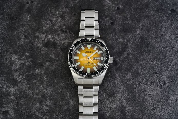Citizen Promaster NY0120-52X Automatic Diver Men Yellow Dial Stainless Steel Strap