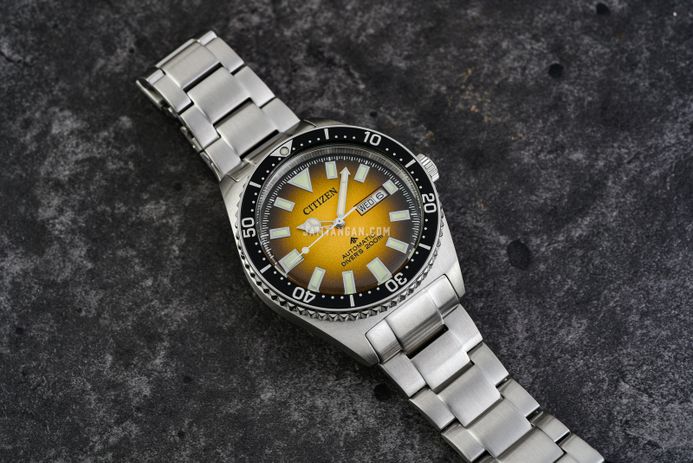 Citizen Promaster NY0120-52X Automatic Diver Men Yellow Dial Stainless Steel Strap