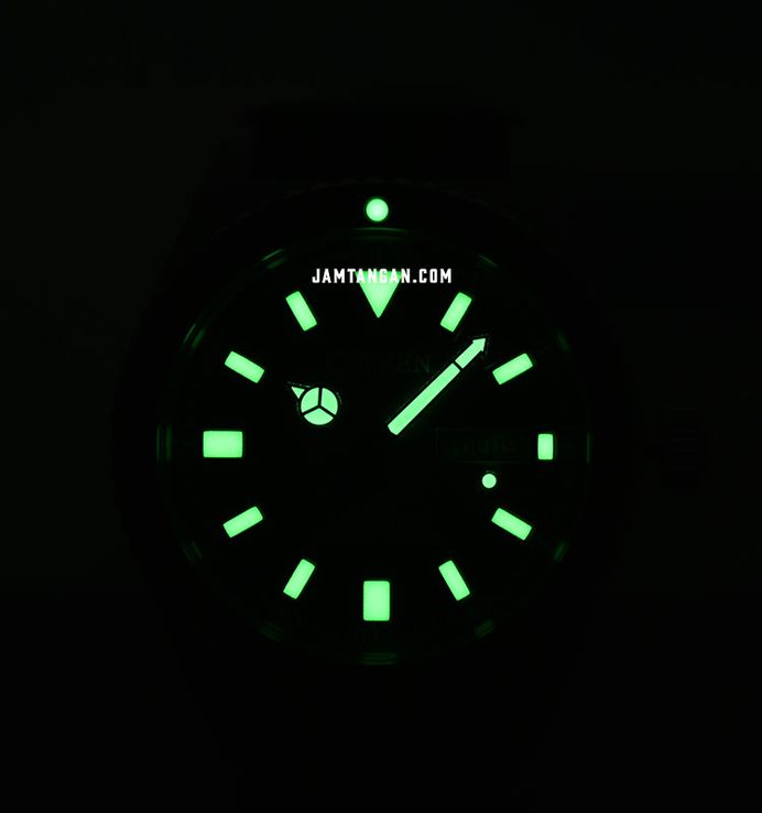 Citizen Promaster NY0121-09X Marine Automatic Diver Green Dial Green Polyurethane Strap