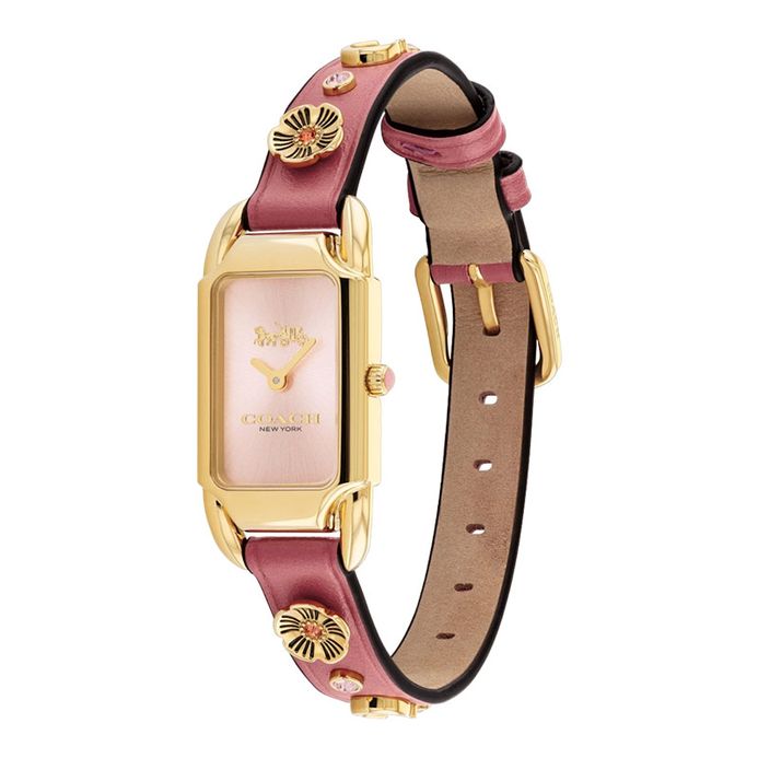 Coach Cadie 14504117 Ladies Pink Dial Red Leather Strap