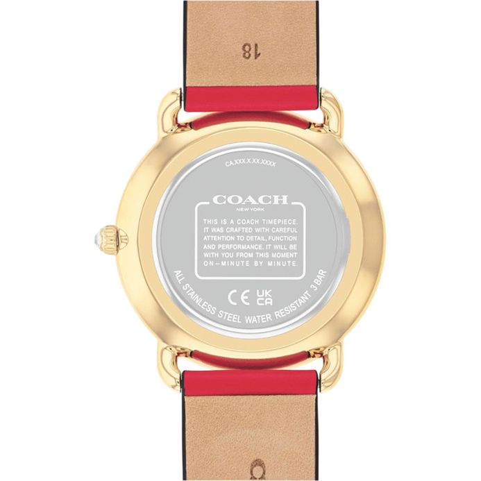 ?COACH ELLIOT YEAR OF THE SNAKE RED DIAL LEATHER STRAP WATCH - NWT ? COACH Elliot Red Sunray Dial Red Leather Strap Watch 36mm  main image 2