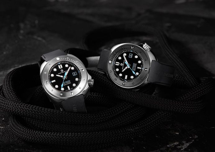 Crafter Blue Hyperion Ocean 45MM Men Black Dial Black