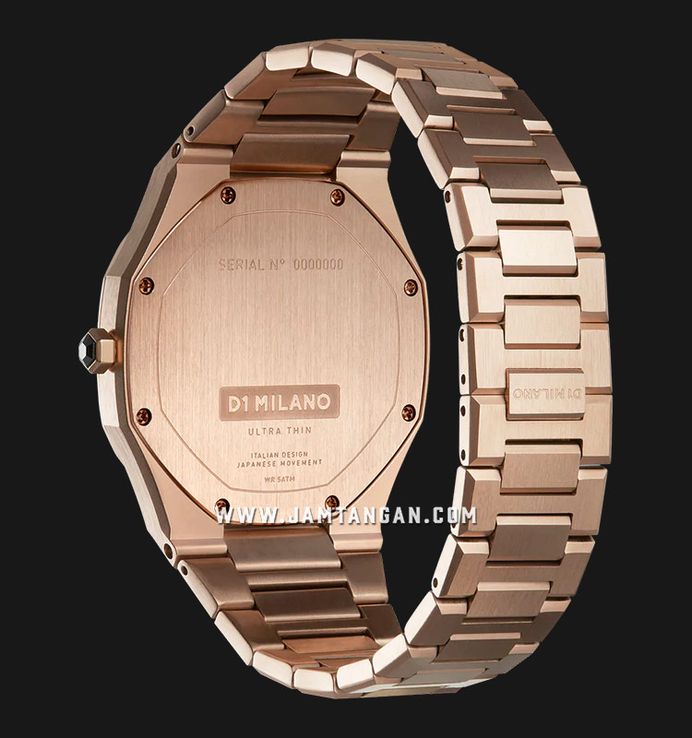 D1 Milano Ultra Thin D1-UTBL02 Eggshell White Dial Rose Gold Stainless Steel Strap