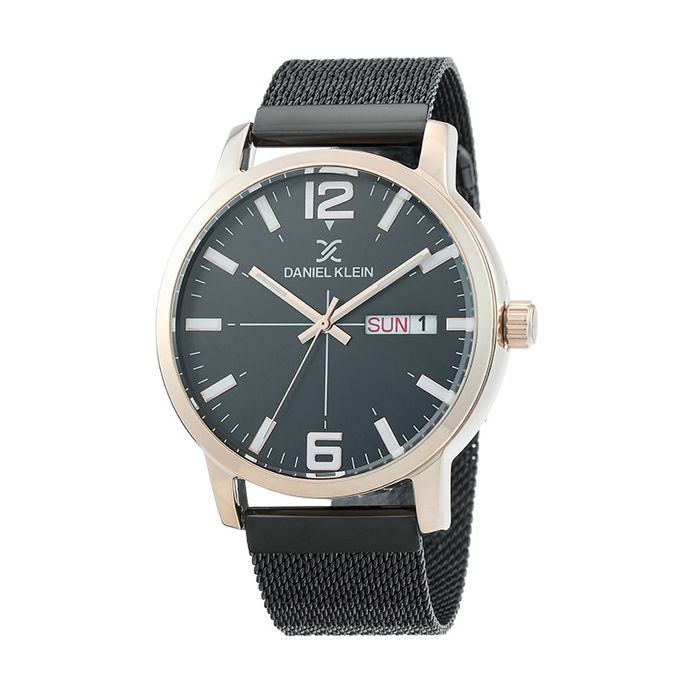 Daniel Klein DK12370-4 Men Black Dial Black Stainless Steel Strap