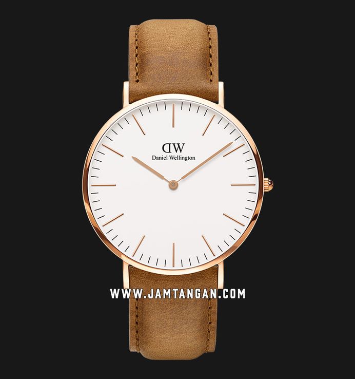 Daniel Wellington Classic DW00100109 Durham Eggshell White Dial Light Brown Leather Strap