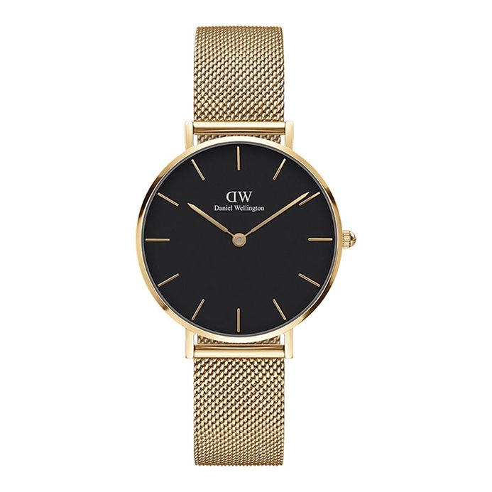Daniel Wellington Petite DW00100347 Evergold Black Dial Gold Mesh