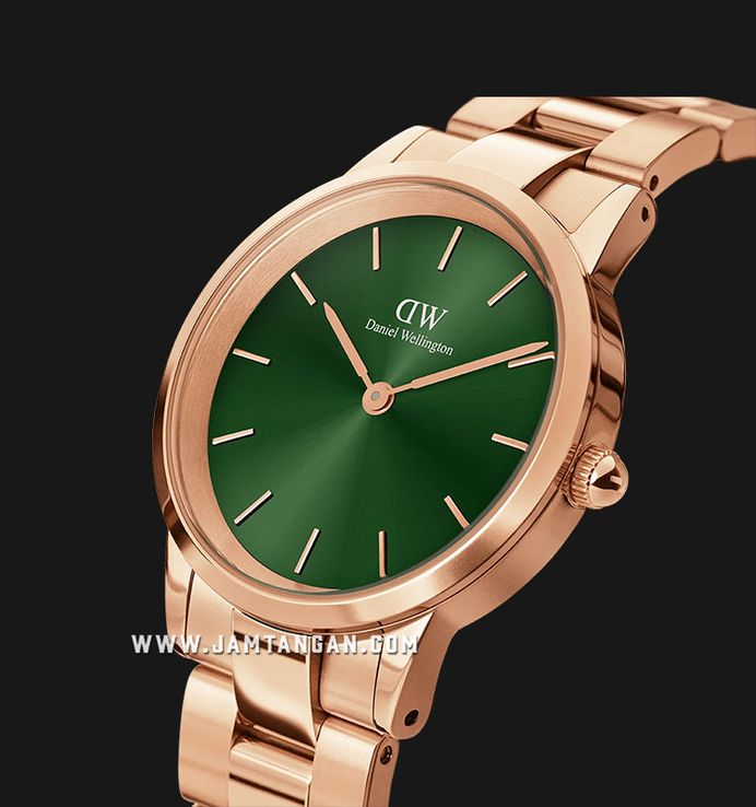 Daniel Wellington Iconic Link Emerald DW00100420 Green Dial Rose Gold Stainless Steel Strap