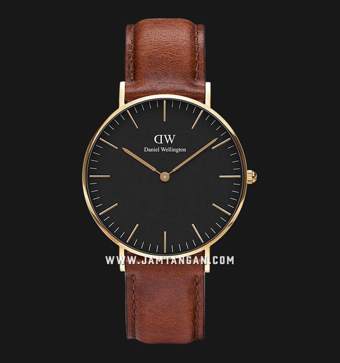 Daniel Wellington Classic St Mawes DW00100543 Black Dial Brown Leather Strap