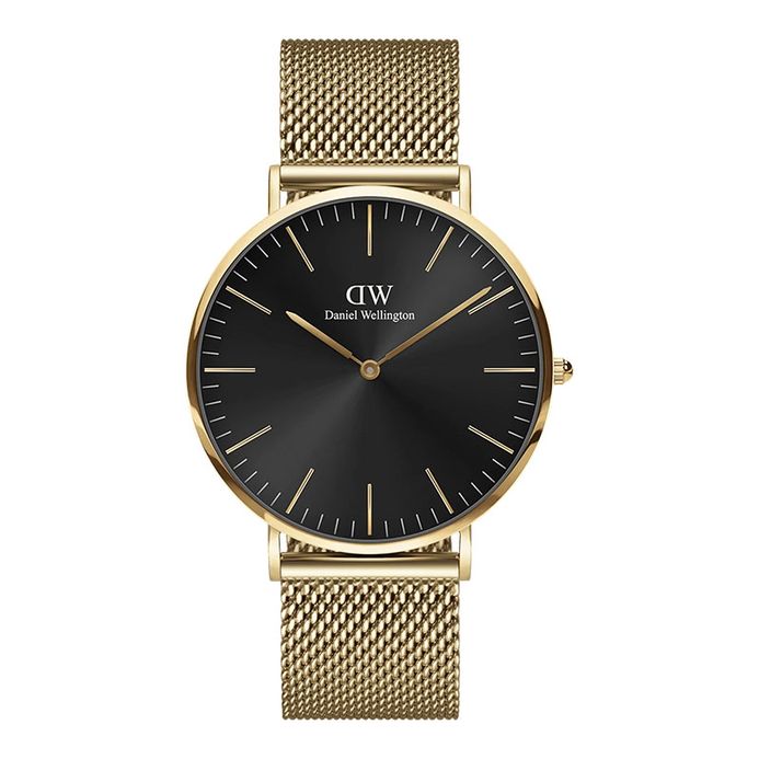 Daniel Wellington Classic DW00100631 Onyx Black Dial Gold Mesh Strap