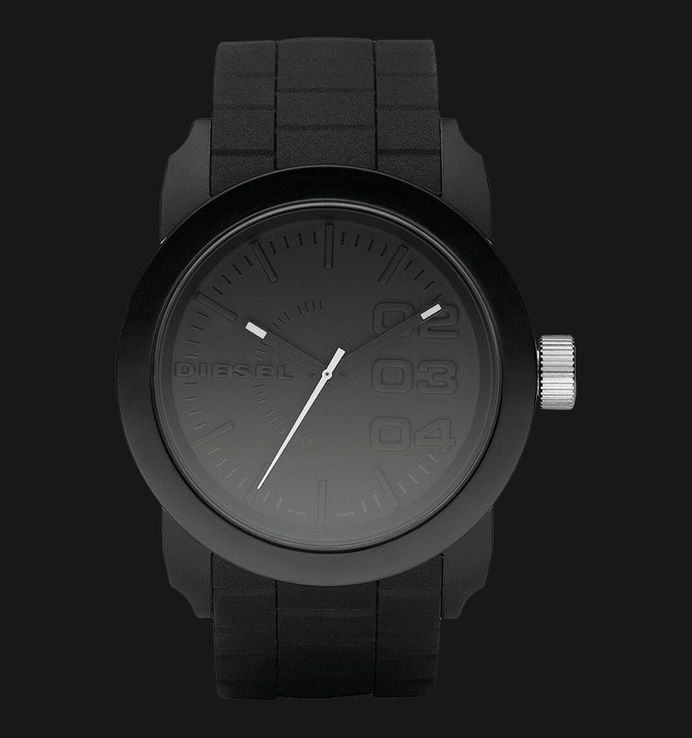 Diesel men's double down silicone strap black on sale