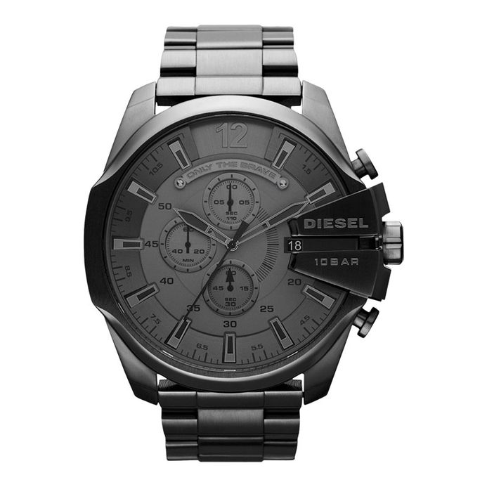 Diesel Mega Chief DZ4282 Chronograph Men Grey Dial Gunmetal Stainless Steel  Strap