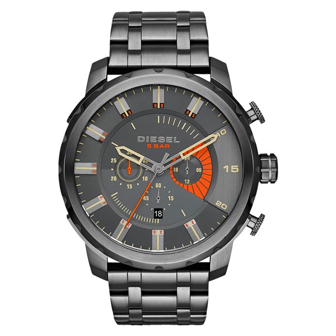 Diesel DZ4348 Stronghold Men Silver Dial Grey Stainless Steel