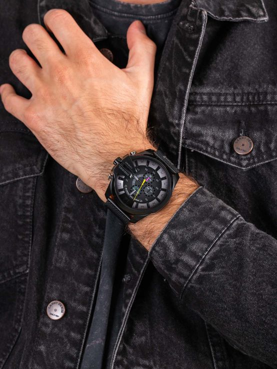 Diesel Mega Chief DZ4514 Chronograph Men Dual Tone Dial Dual Tone Mesh Strap