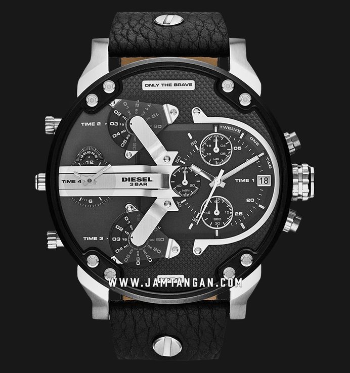 Dz7313 Diesel Mr Daddy Schwarz Diesel Daddy Stahl Leder DZ7313 Uhren