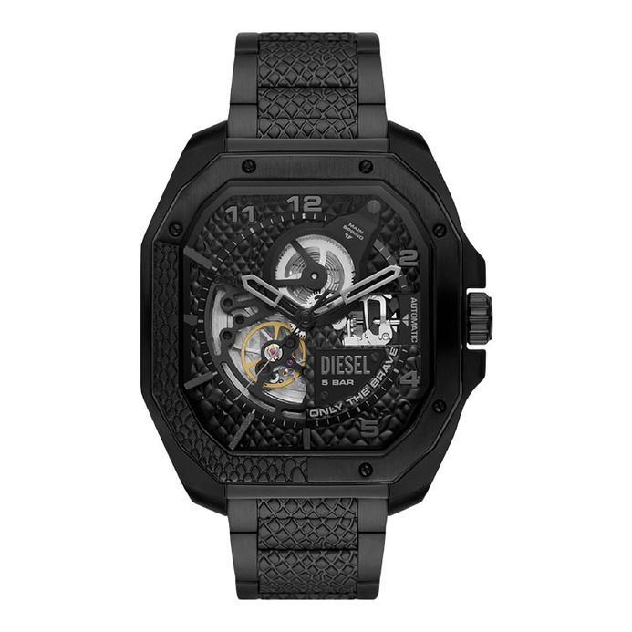 Diesel Flayed DZ7472 Automatic Black Open Heart Dial Black 
