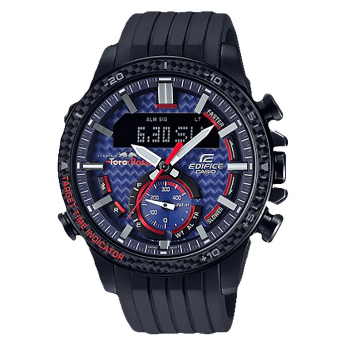 Casio Edifice ECB-800TR-2AER Scuderia Toro Rosso Limited Edition  Digi-Analog Dial Black Rubber Strap