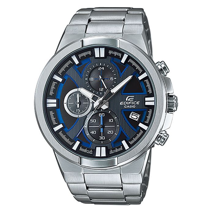 Casio Edifice EFR-544D-1A2VUDF Chronograph Men Black Pattern Dial Stainless  Steel Strap