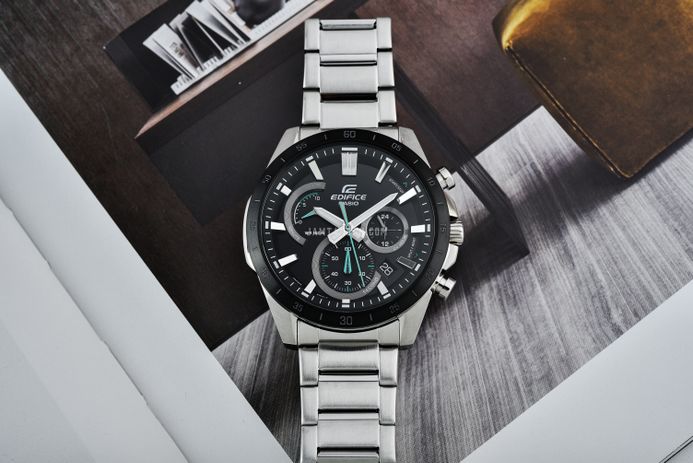 Casio Edifice EFR-573DB-1AVUDF Chronograph Black Dial Stainless Steel Band