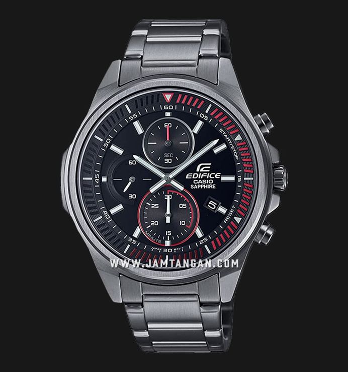 Casio edifice gunmetal chronograph men's watch best sale