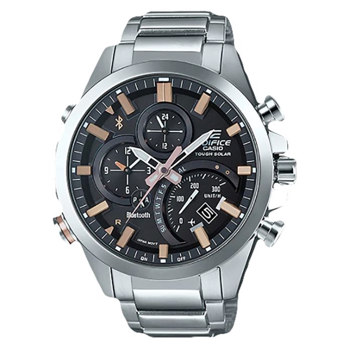Casio Edifice EQB-500D-1A2ER Bluetooth Black Analog Dial Stainless Steel  Strap