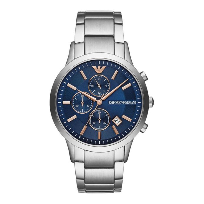 Emporio Armani Chronograph AR11458 Men Blue Dial Stainless Steel Strap