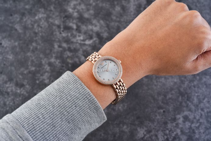 Emporio Armani Fashion AR11508 Ladies Crystal Silver Dial