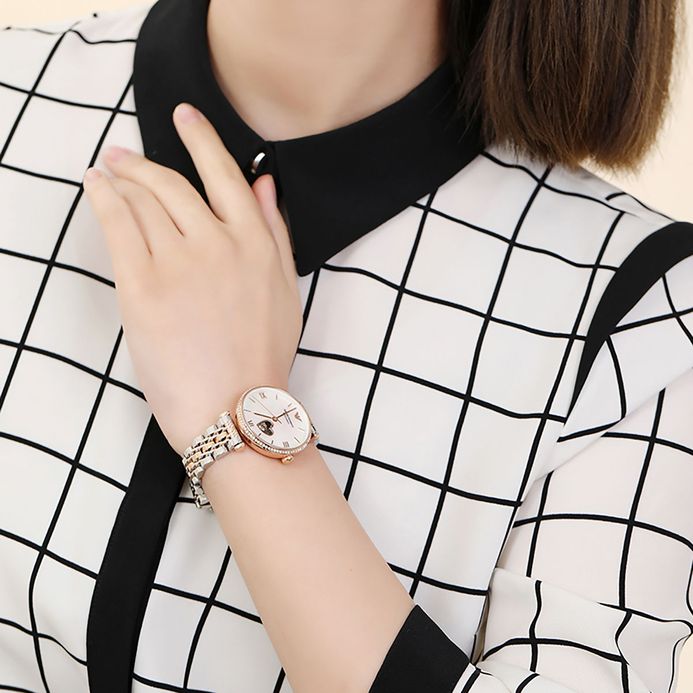 Emporio Armani Automatic AR60049 Ladies Open Heart Mother Of Pearl