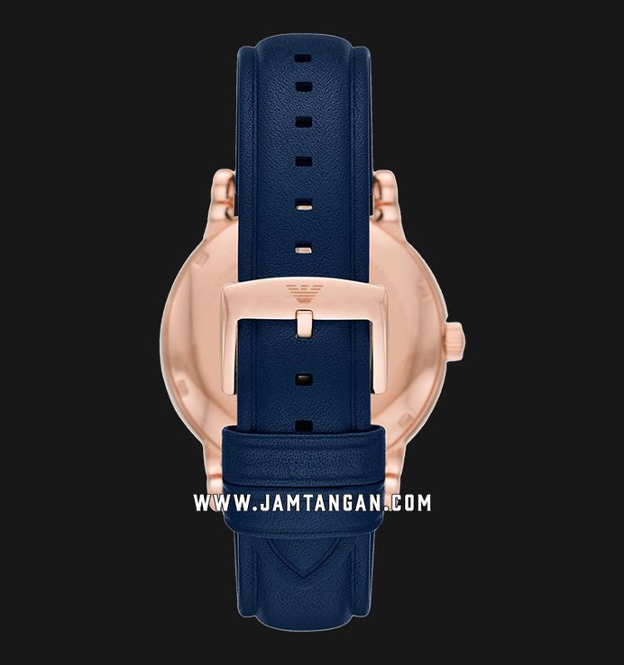 Emporio Armani Meccanico Skeleton Black Dial Black Leather Strap Watch For Men - AR60026