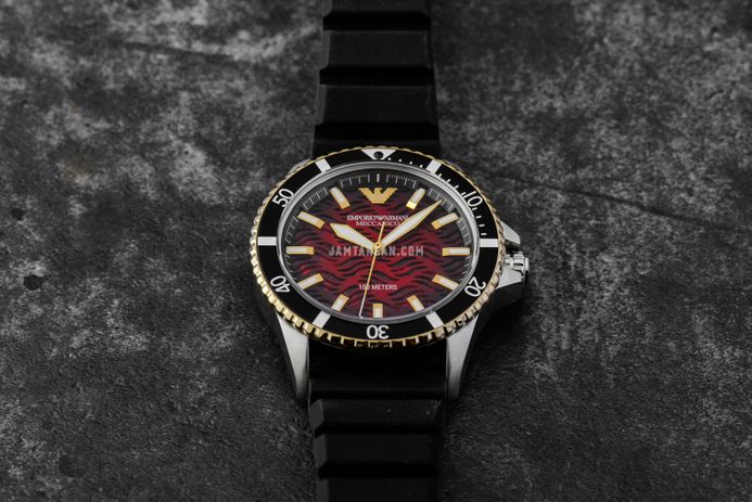 Emporio Armani Automatic AR60070 Dual Tone Dial Black Silicone