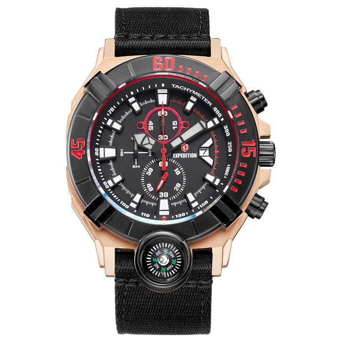 Expedition Chronograph E 6772 MC NBRBA Men Black Dial Black Nylon