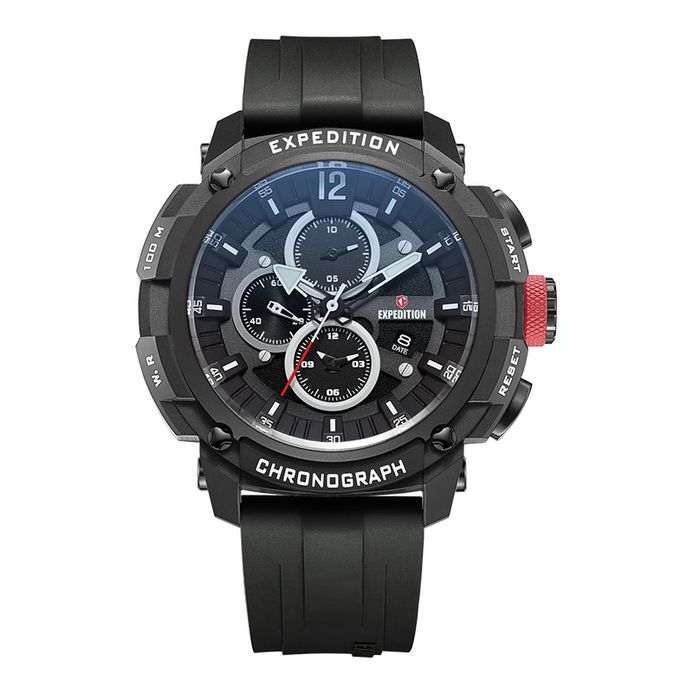 Expedition Chronograph E 6781 MC RIPBA Men Black Dial Black Rubber