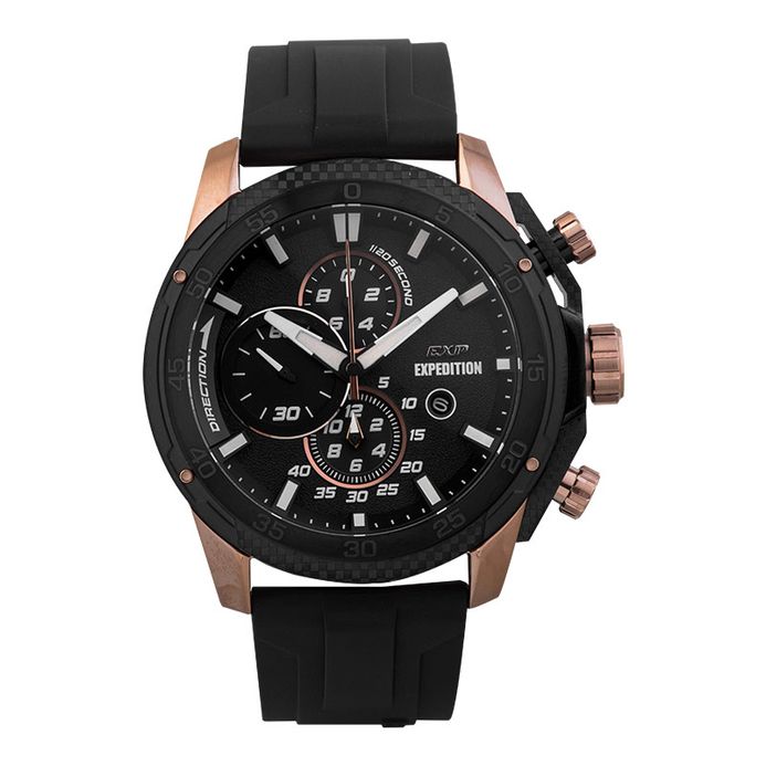 Expedition Chronograph E 6810 MC RBRBA Men Black Dial Black Rubber