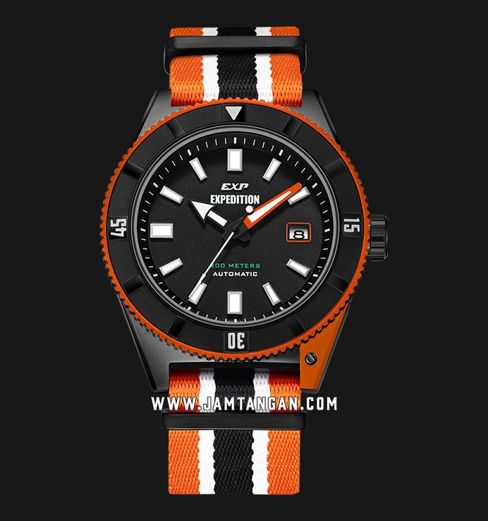 Expedition Automatic E 6819 MA NIPBAOR Water Resistant 200M Men Black Dial Nylon Strap