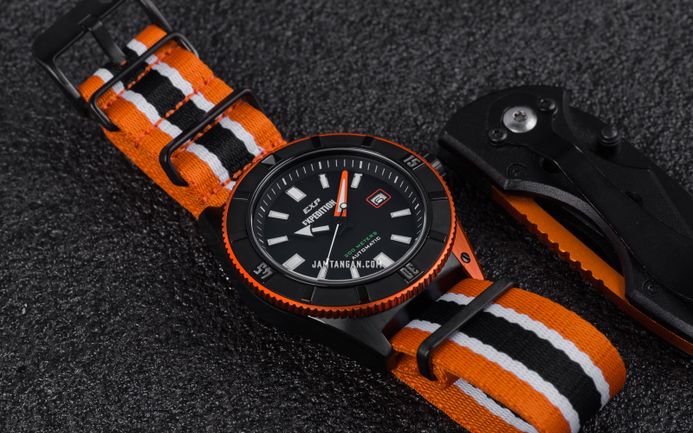 Expedition Automatic E 6819 MA NIPBAOR Water Resistant 200M Men Black Dial Nylon Strap