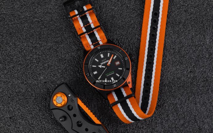 Expedition Automatic E 6819 MA NIPBAOR Water Resistant 200M Men Black Dial Nylon Strap