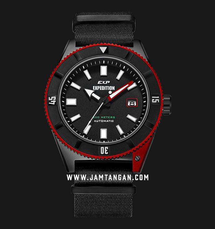 Expedition Automatic E 6819 MA NIPBARE Water Resistant 200M Men Black Dial Nylon Strap