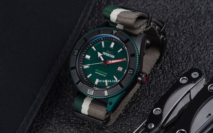 Expedition Automatic E 6819 MA NIPGN Water Resistant 200M Men Green Dial Nylon Strap