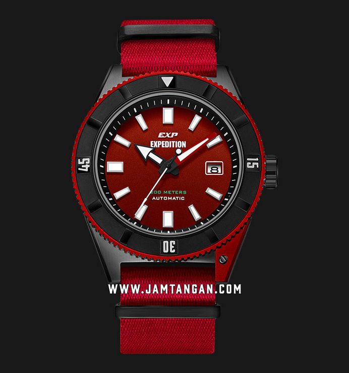 Expedition Automatic E 6819 MA NIPRE Water Resistant 200M Men Red Dial Nylon Strap