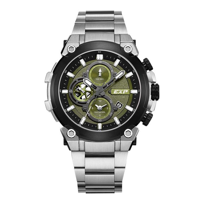 Expedition Chronograph E 6841 MC BTBGN Men Green Dial Stainless