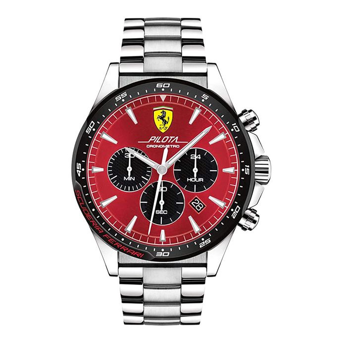 Ferrari Scuderia Pilota 0830619 Chronograph Red Dial Stainless