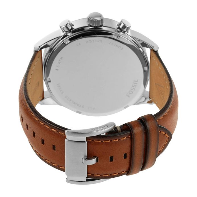 Fossil BQ2125 Flynn Chronograph Blue Dial Brown Leather Strap