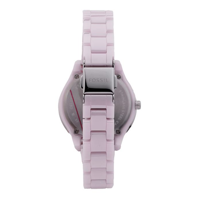Fossil Stella CE1117 Pink Mother Of Pearl Dial Pink Ceramic Strap