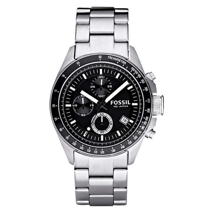 Fossil Chronograph CH2600 Decker Black Dial Stainless Steel Strap