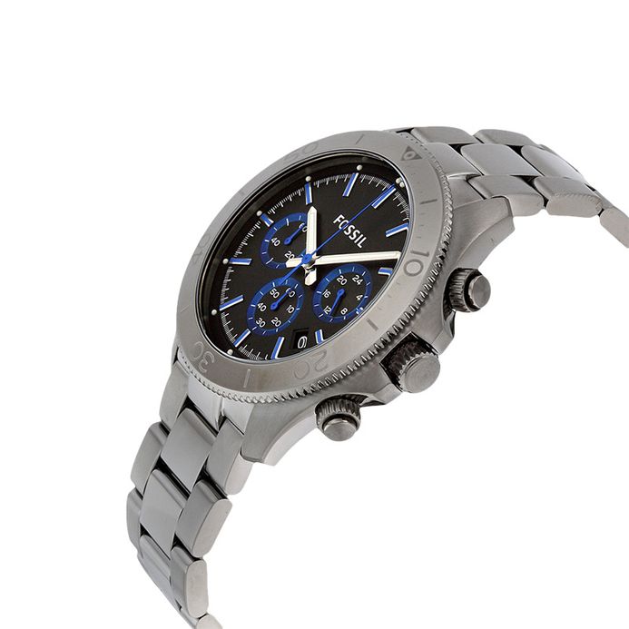 Fossil CH2869 Retro Traveler Chronograph Black Dial Smoke