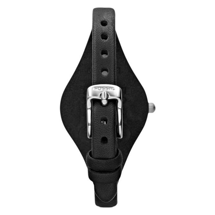 Fossil ES3199 Georgia Silver Dial Black Leather Strap Watch  display picture 1