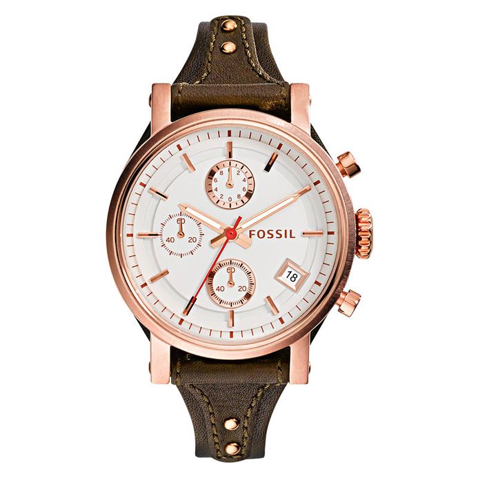 Fossil ES3616 Original Boyfriend Chronograph Raisin Leather Watch